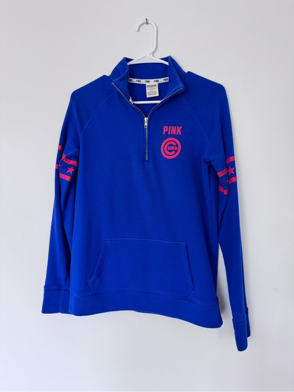 PINK x Chicago Cubs Royal Blue Half-Zip Pullover Small